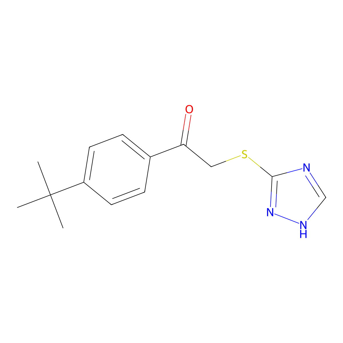 1-(4-tert-butylphenyl)-2-(1H-1,2,4-triazol-3-ylthio)ethanone molecular structure, CAS 690646-96-9