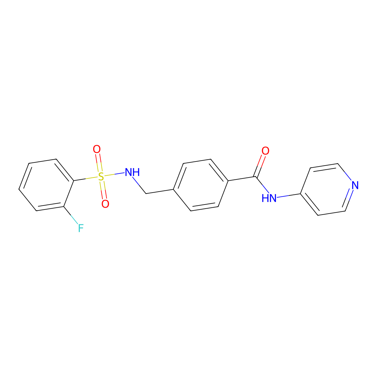 4-[[(2-fluorophenyl)sulfonylamino]methyl]-N-pyridin-4-ylbenzamide molecular structure, CAS 690647-25-7