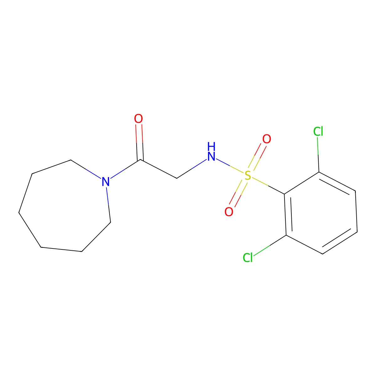 N-[2-(1-azepanyl)-2-oxoethyl]-2,6-dichlorobenzenesulfonamide molecular structure, CAS 690647-29-1