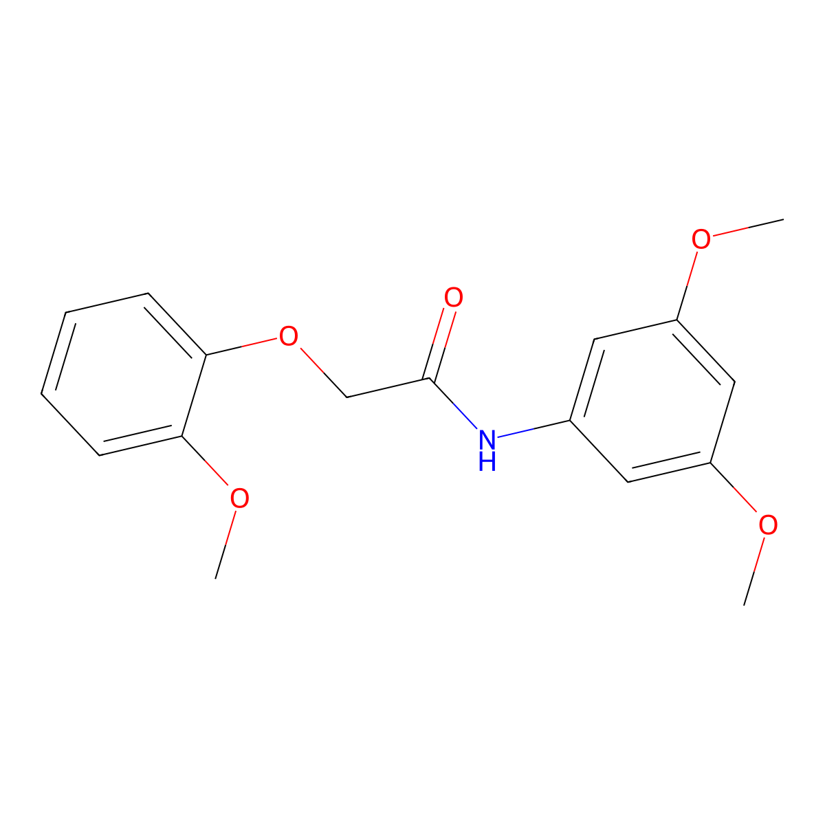 N-(3,5-dimethoxyphenyl)-2-(2-methoxyphenoxy)acetamide molecular structure, CAS 690647-40-6