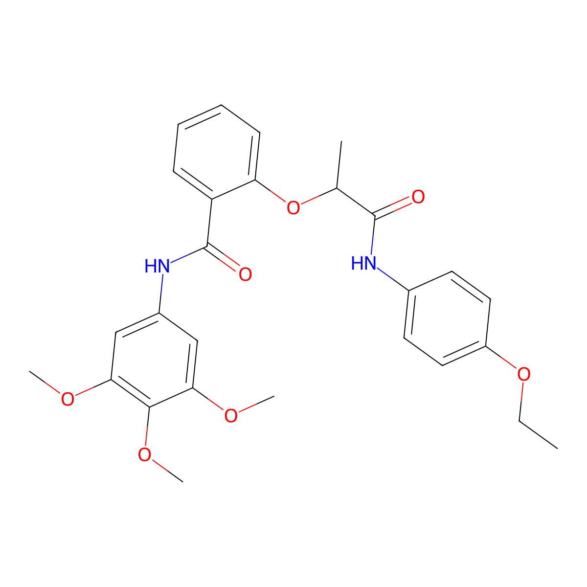 2-[1-(4-ethoxyanilino)-1-oxopropan-2-yl]oxy-N-(3,4,5-trimethoxyphenyl)benzamide molecular structure, CAS 690647-46-2