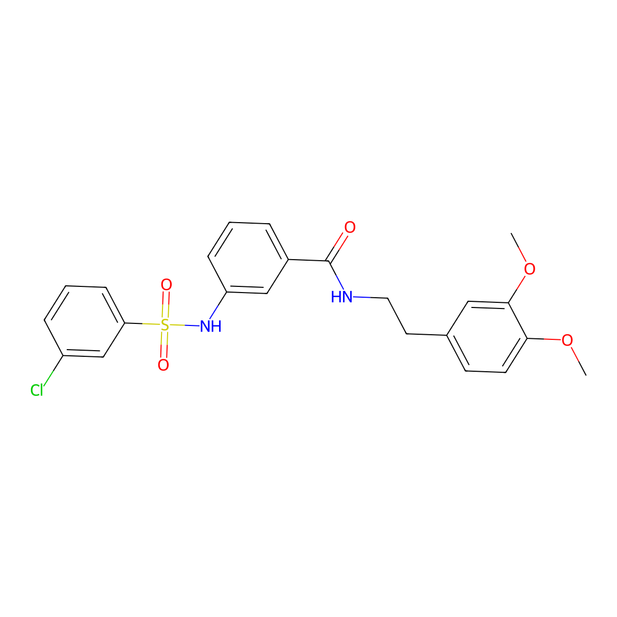 3-[(3-chlorophenyl)sulfonylamino]-N-[2-(3,4-dimethoxyphenyl)ethyl]benzamide molecular structure, CAS 690647-70-2