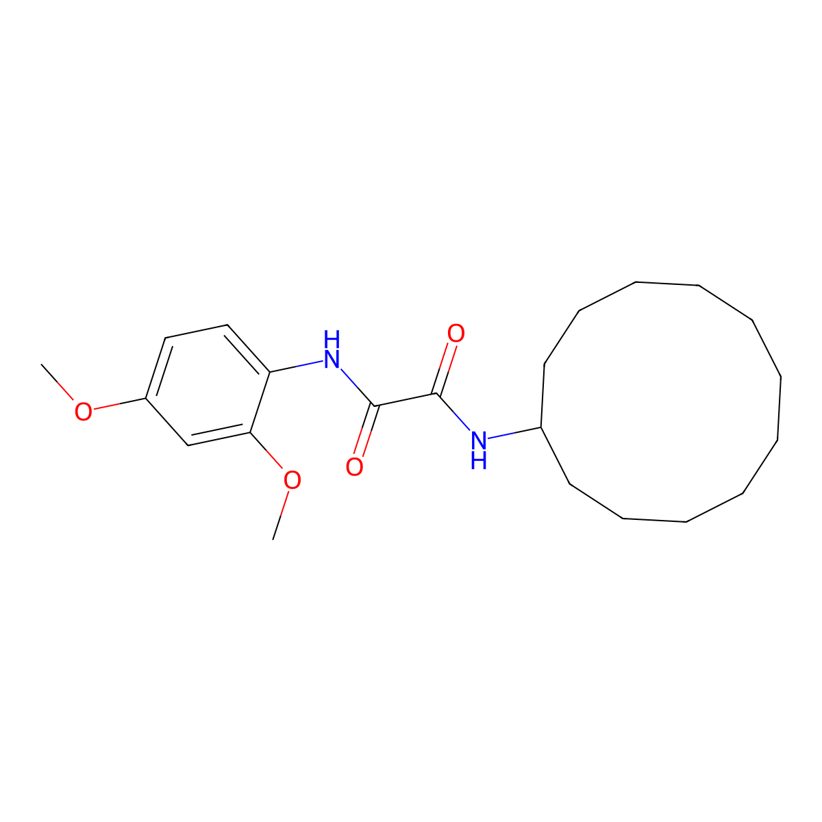 N-cyclododecyl-N'-(2,4-dimethoxyphenyl)oxamide molecular structure, CAS 690647-98-4
