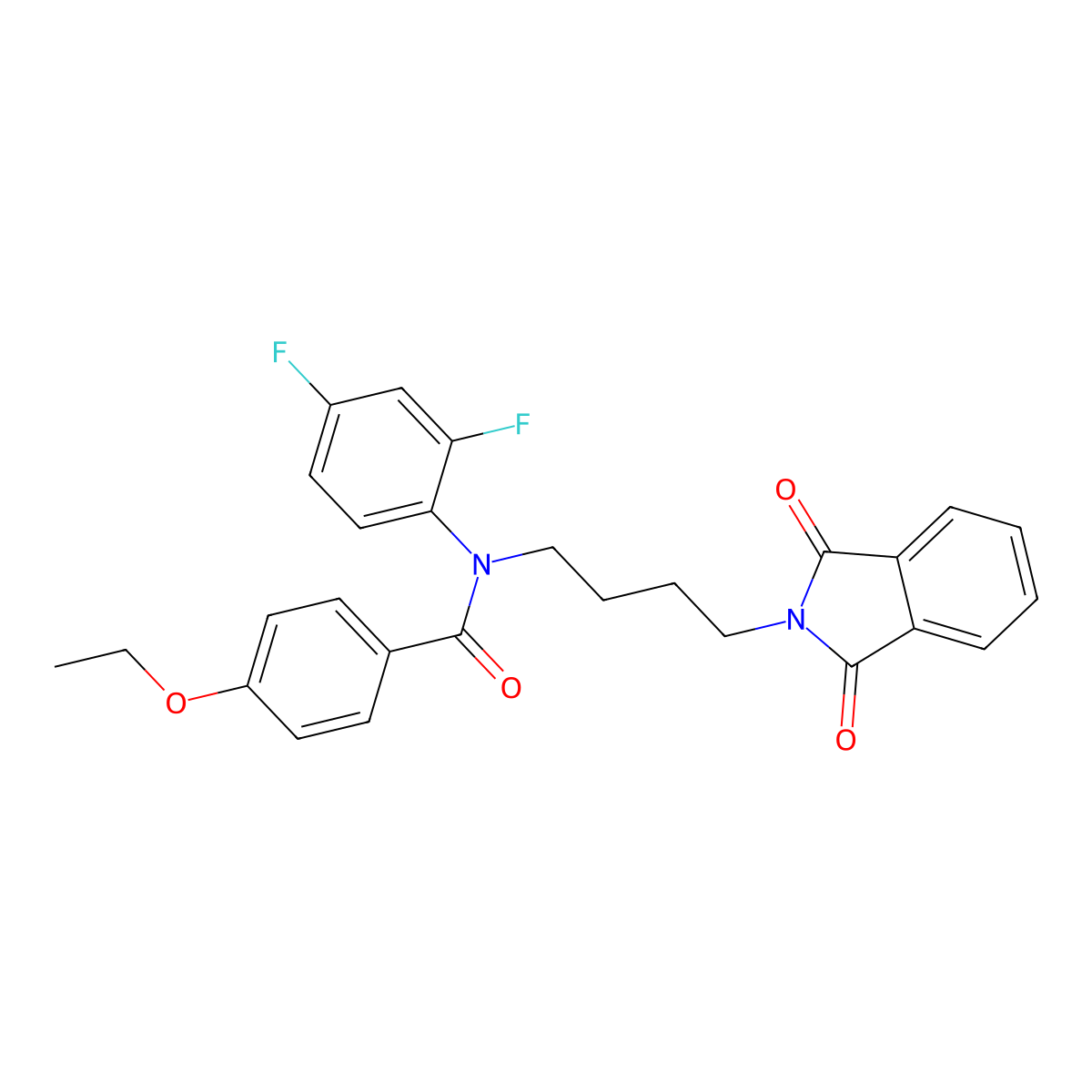 N-(2,4-difluorophenyl)-N-(4-(1,3-dioxoisoindolin-2-yl)butyl)-4-ethoxybenzamide molecular structure, CAS 690648-17-0
