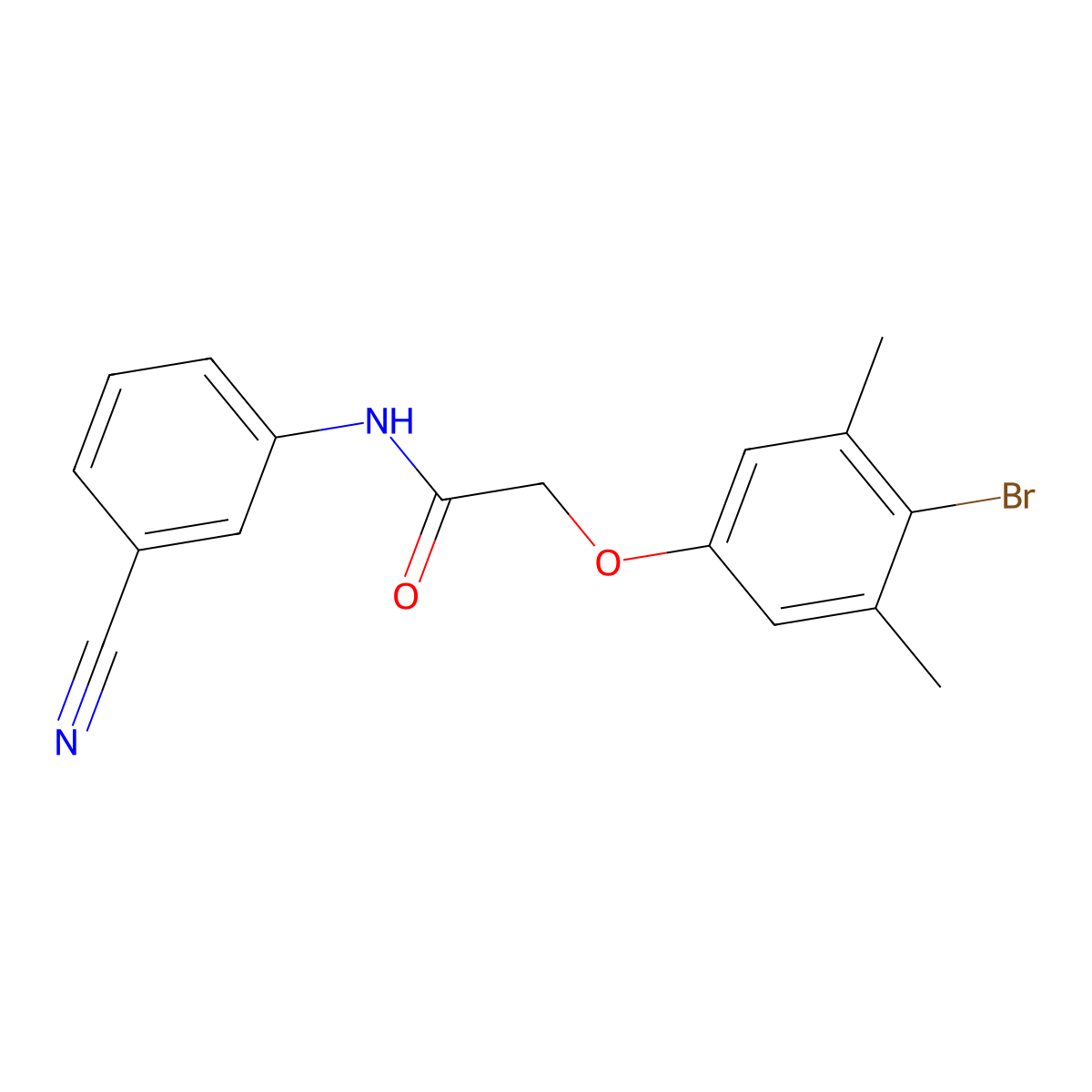 2-(4-bromo-3,5-dimethylphenoxy)-N-(3-cyanophenyl)acetamide molecular structure, CAS 690648-28-3