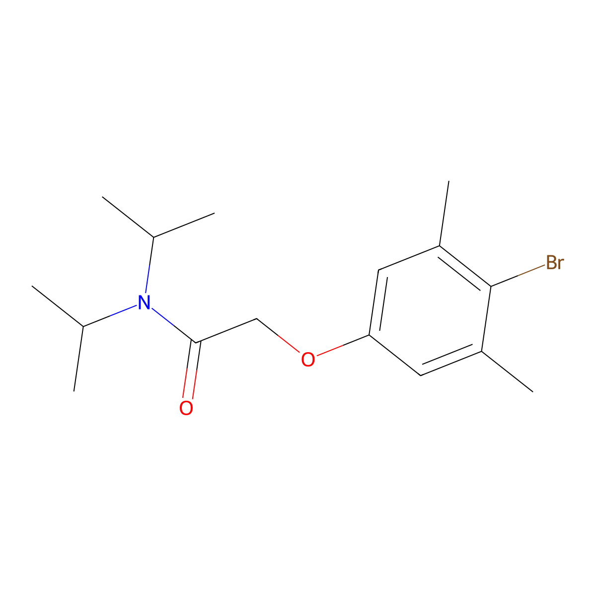 2-(4-bromo-3,5-dimethylphenoxy)-N,N-di(propan-2-yl)acetamide molecular structure, CAS 690649-24-2