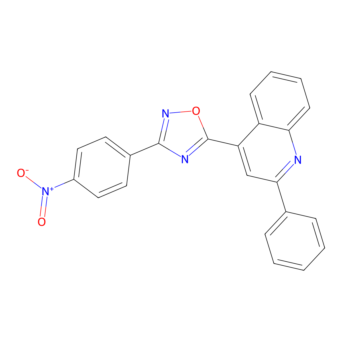 3-(4-Nitrophenyl)-5-(2-phenylquinolin-4-yl)-1,2,4-oxadiazole molecular structure, CAS 690649-48-0