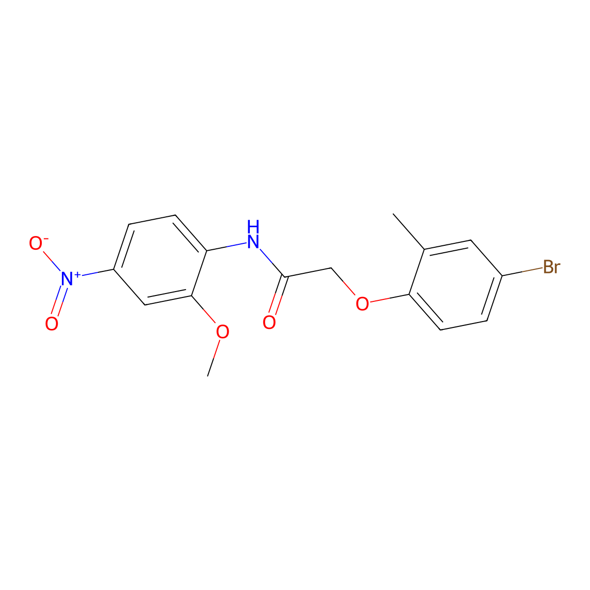 2-(4-bromo-2-methylphenoxy)-N-(2-methoxy-4-nitrophenyl)acetamide molecular structure, CAS 690649-82-2