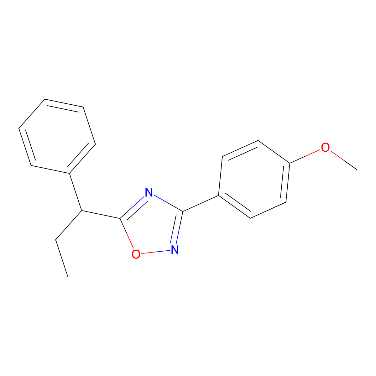 3-(4-Methoxyphenyl)-5-(1-phenylpropyl)-1,2,4-oxadiazole molecular structure, CAS 690649-89-9