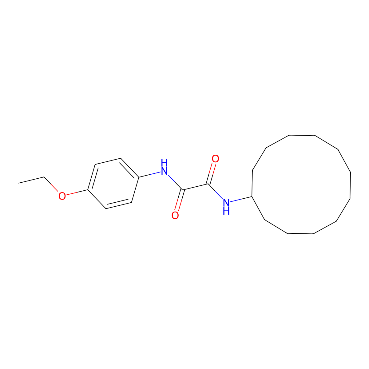 N-cyclododecyl-N'-(4-ethoxyphenyl)oxamide molecular structure, CAS 690649-92-4