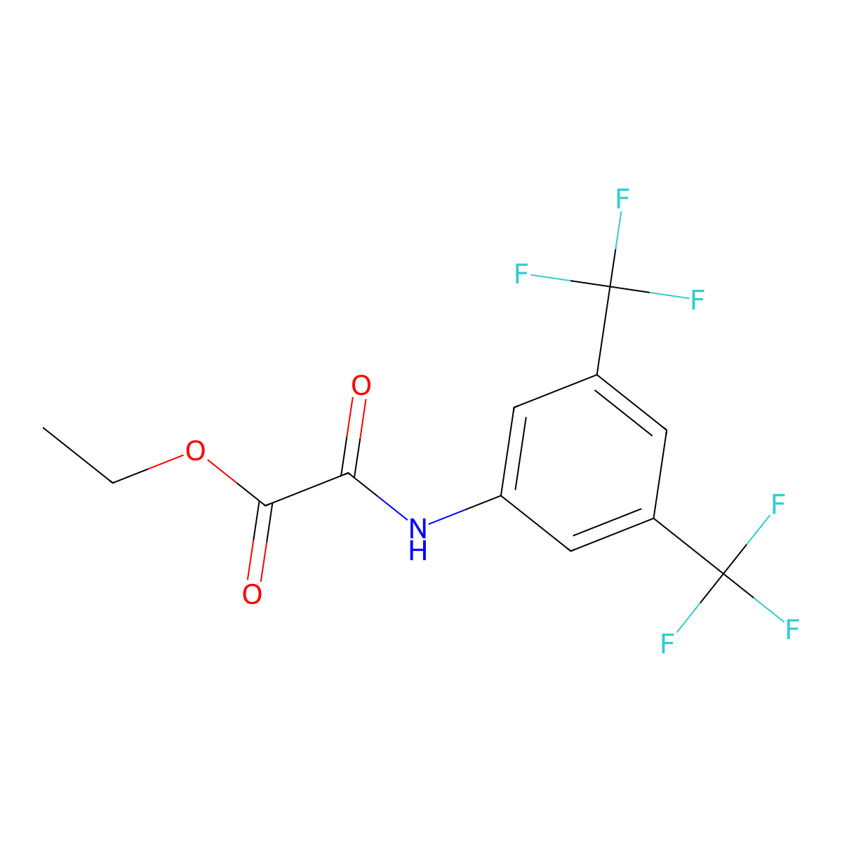Ethyl 2-[3,5-di(trifluoromethyl)anilino]-2-oxoacetate molecular structure, CAS 69065-93-6