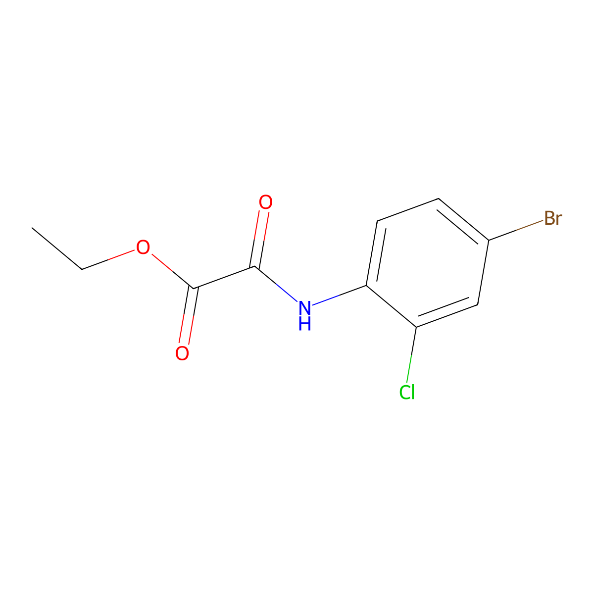 Ethyl 2-((4-bromo-2-chlorophenyl)amino)-2-oxoacetate molecular structure, CAS 69065-99-2