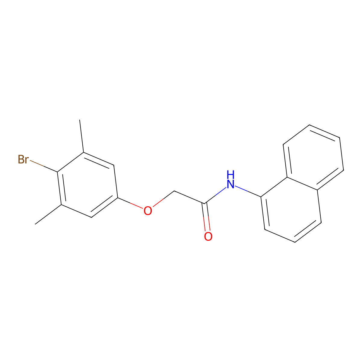 2-(4-bromo-3,5-dimethylphenoxy)-N-naphthalen-1-ylacetamide molecular structure, CAS 690650-11-4