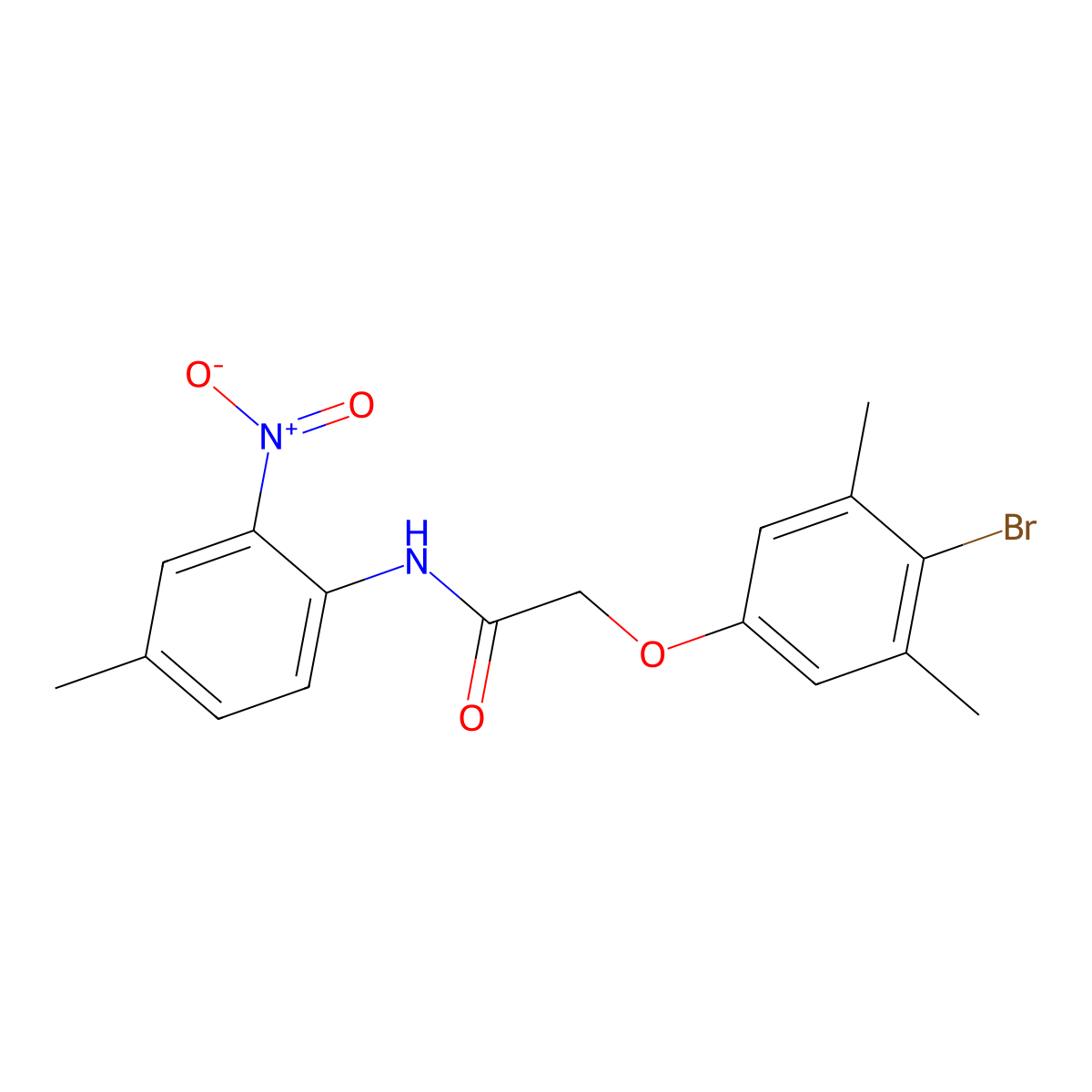 2-(4-bromo-3,5-dimethylphenoxy)-N-(4-methyl-2-nitrophenyl)acetamide molecular structure, CAS 690650-22-7