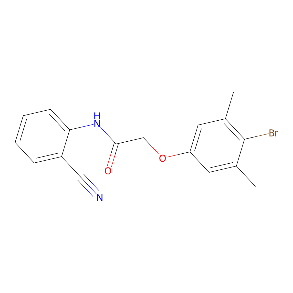 2-(4-bromo-3,5-dimethylphenoxy)-N-(2-cyanophenyl)acetamide molecular structure, CAS 690650-37-4