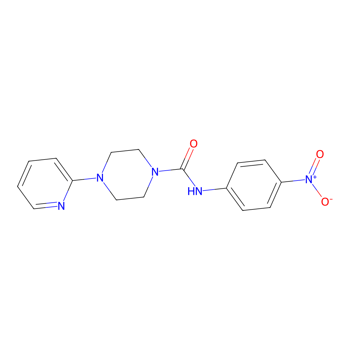 N-(4-nitrophenyl)-4-pyridin-2-ylpiperazine-1-carboxamide molecular structure, CAS 690650-48-7