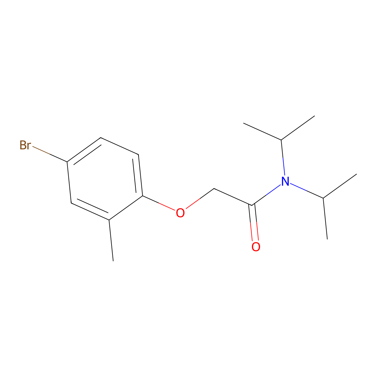 2-(4-bromo-2-methylphenoxy)-N,N-di(propan-2-yl)acetamide molecular structure, CAS 690651-30-0