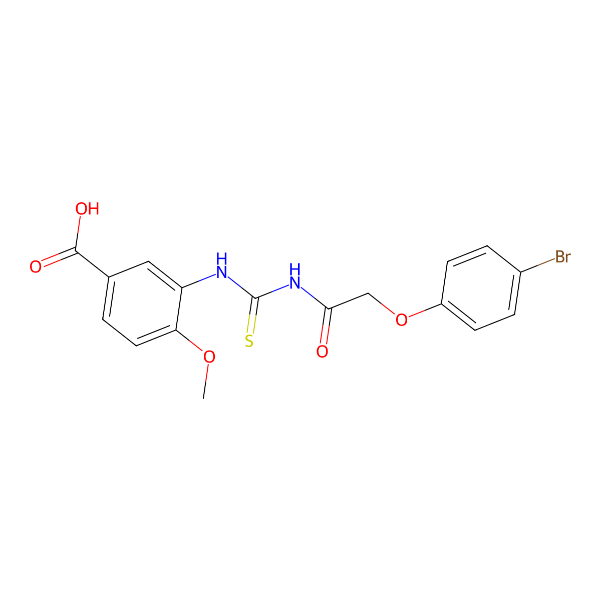 3-({[(4-Bromophenoxy)acetyl]carbamothioyl}amino)-4-methoxybenzoic acid molecular structure, CAS 690651-57-1