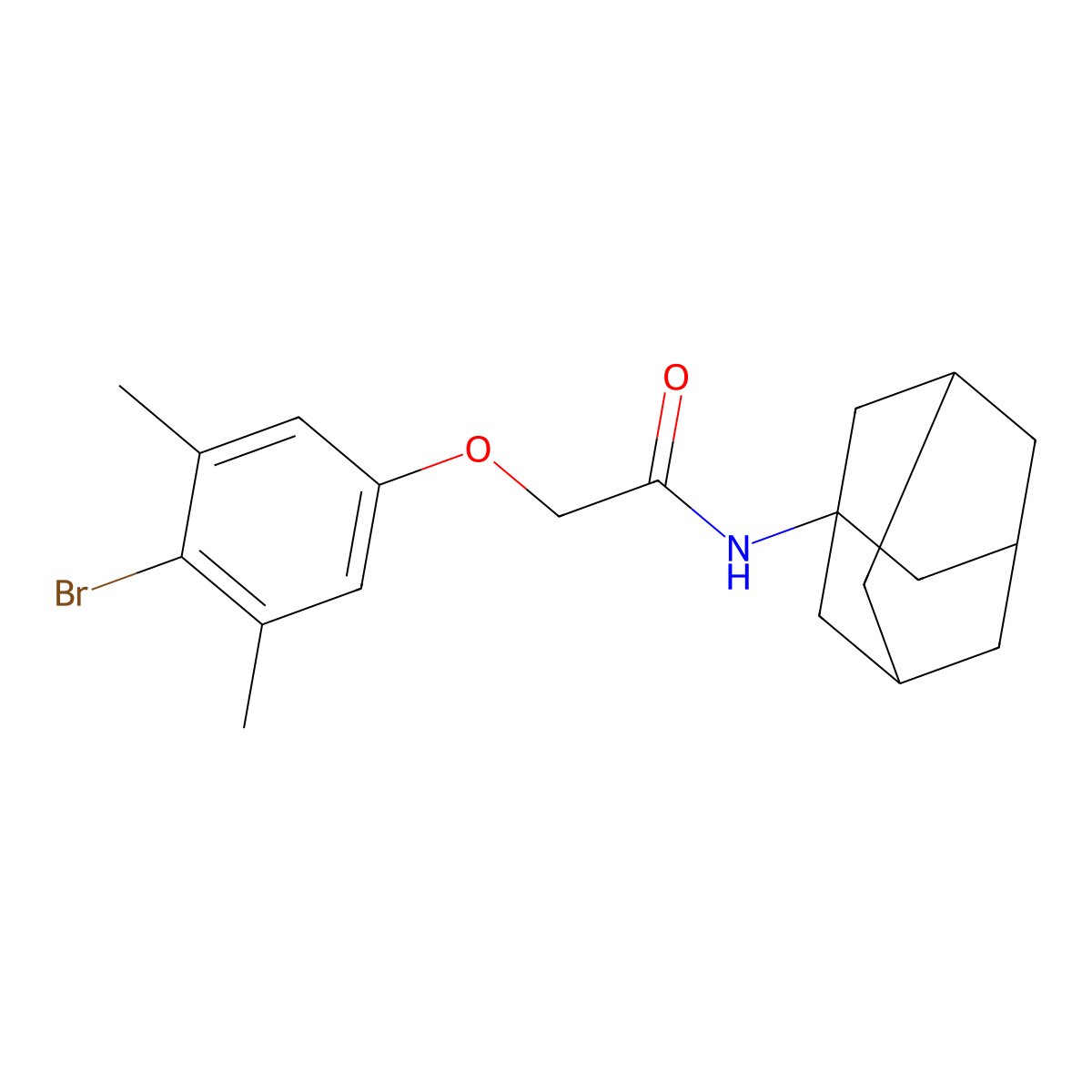 N-(1-adamantyl)-2-(4-bromo-3,5-dimethylphenoxy)acetamide molecular structure, CAS 690651-79-7
