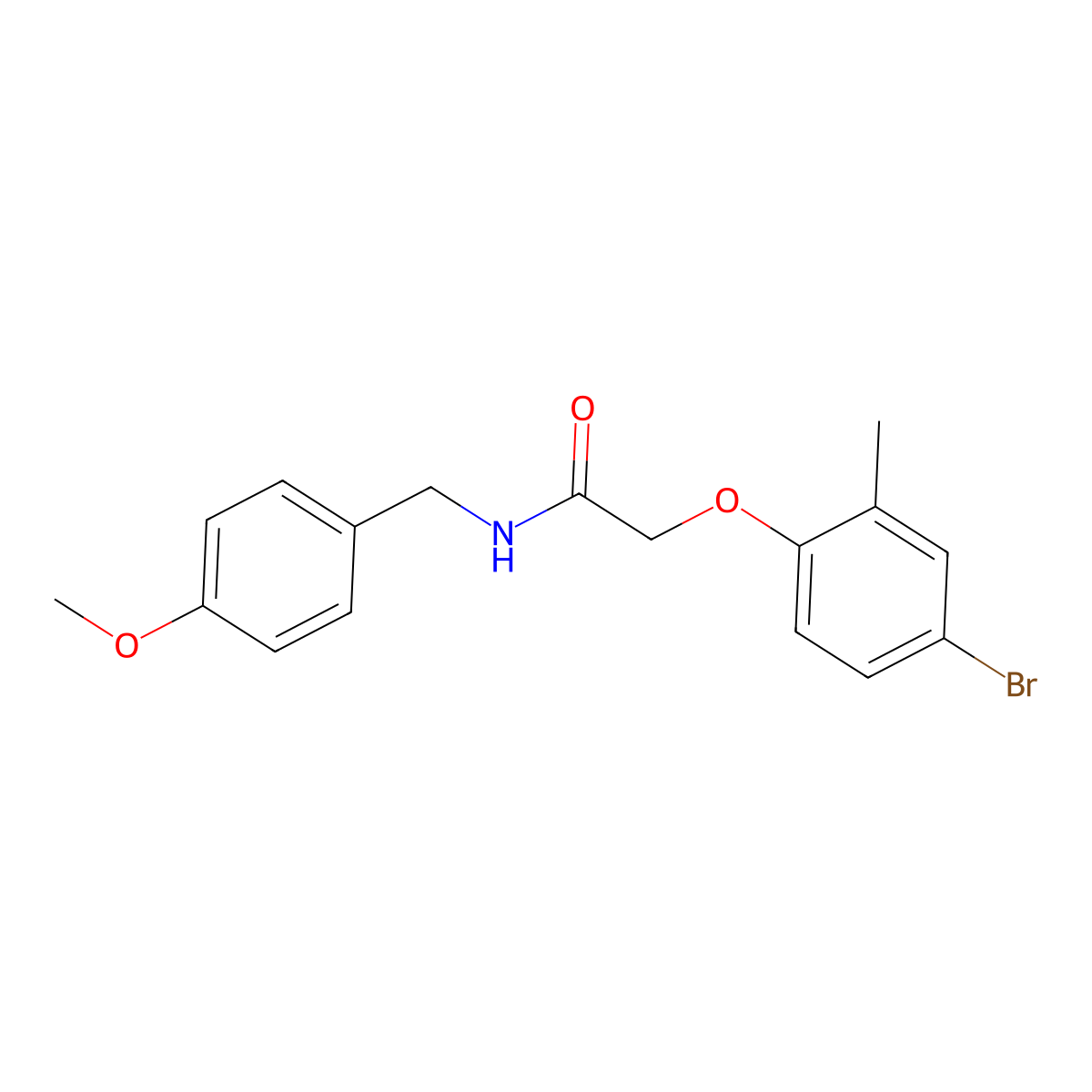 2-(4-bromo-2-methylphenoxy)-N-[(4-methoxyphenyl)methyl]acetamide molecular structure, CAS 690651-94-6