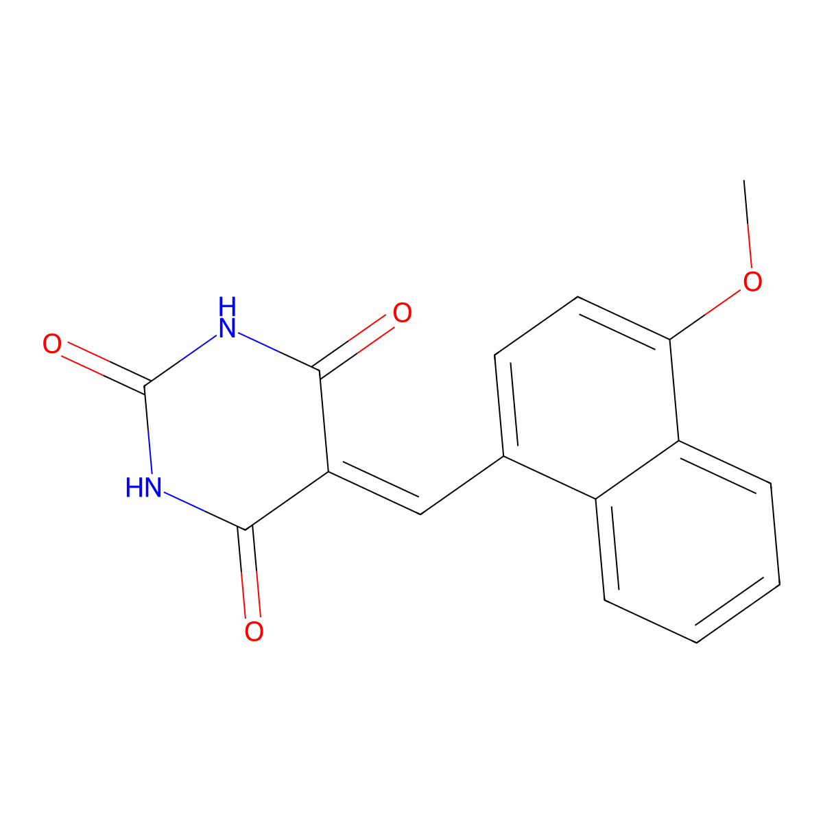 5-[(4-Methoxynaphthalen-1-yl)methylidene]-1,3-diazinane-2,4,6-trione molecular structure, CAS 690652-20-1