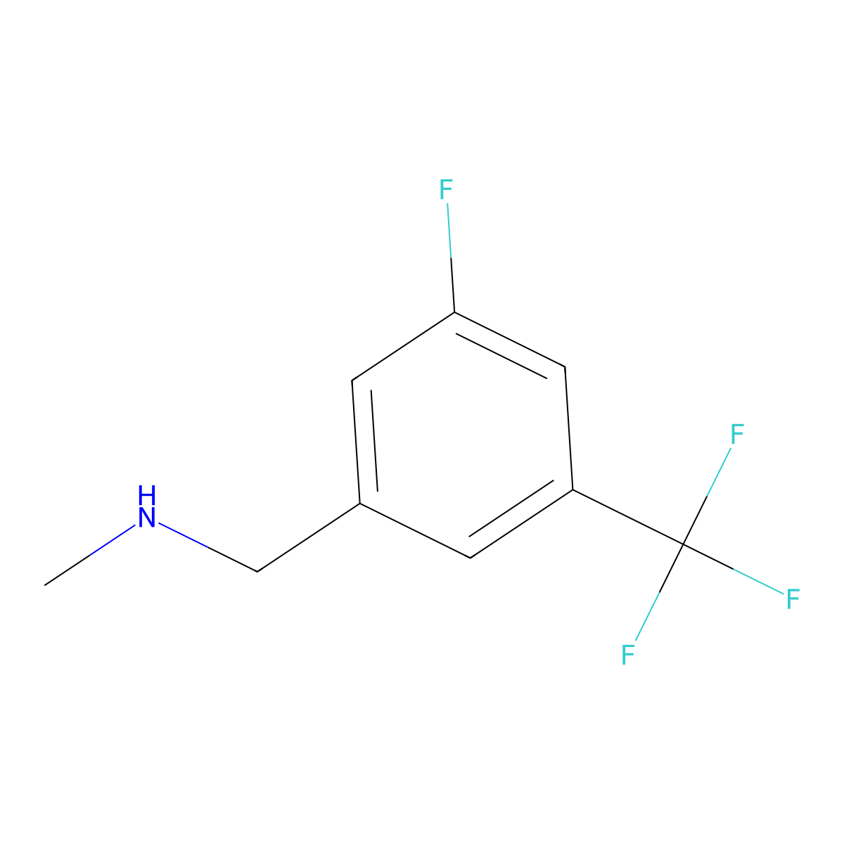 {[3-Fluoro-5-(trifluoromethyl)phenyl]methyl}(methyl)amine molecular structure, CAS 690653-23-7