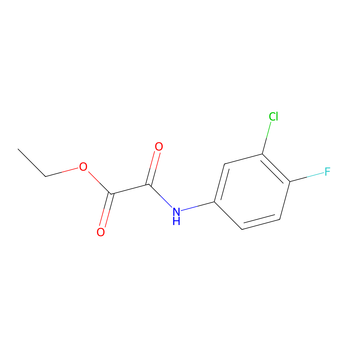 Ethyl [(3-chloro-4-fluorophenyl)amino](oxo)acetate molecular structure, CAS 69066-02-0