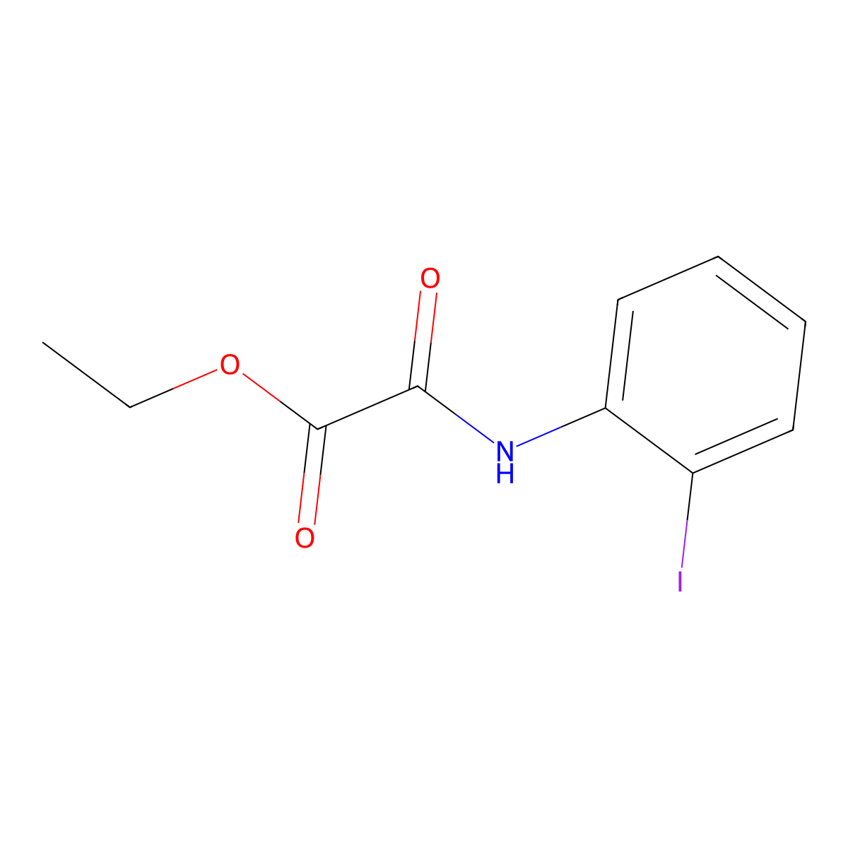Ethyl 2-((2-iodophenyl)amino)-2-oxoacetate molecular structure, CAS 69066-03-1