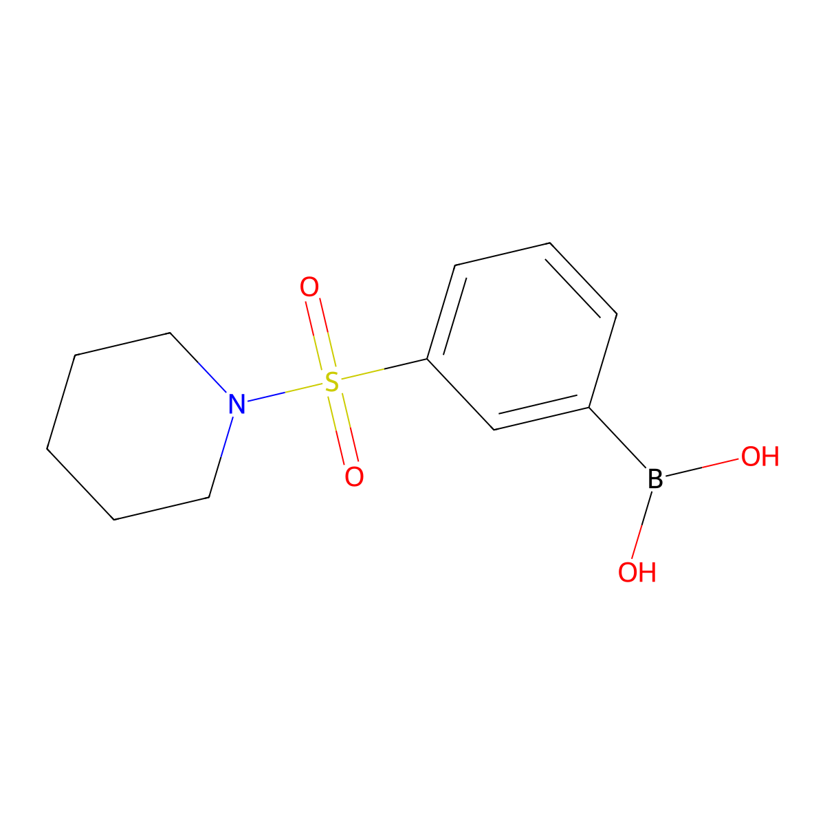 3-(Piperidin-1-ylsulfonyl)phenylboronic acid molecular structure, CAS 690662-96-5