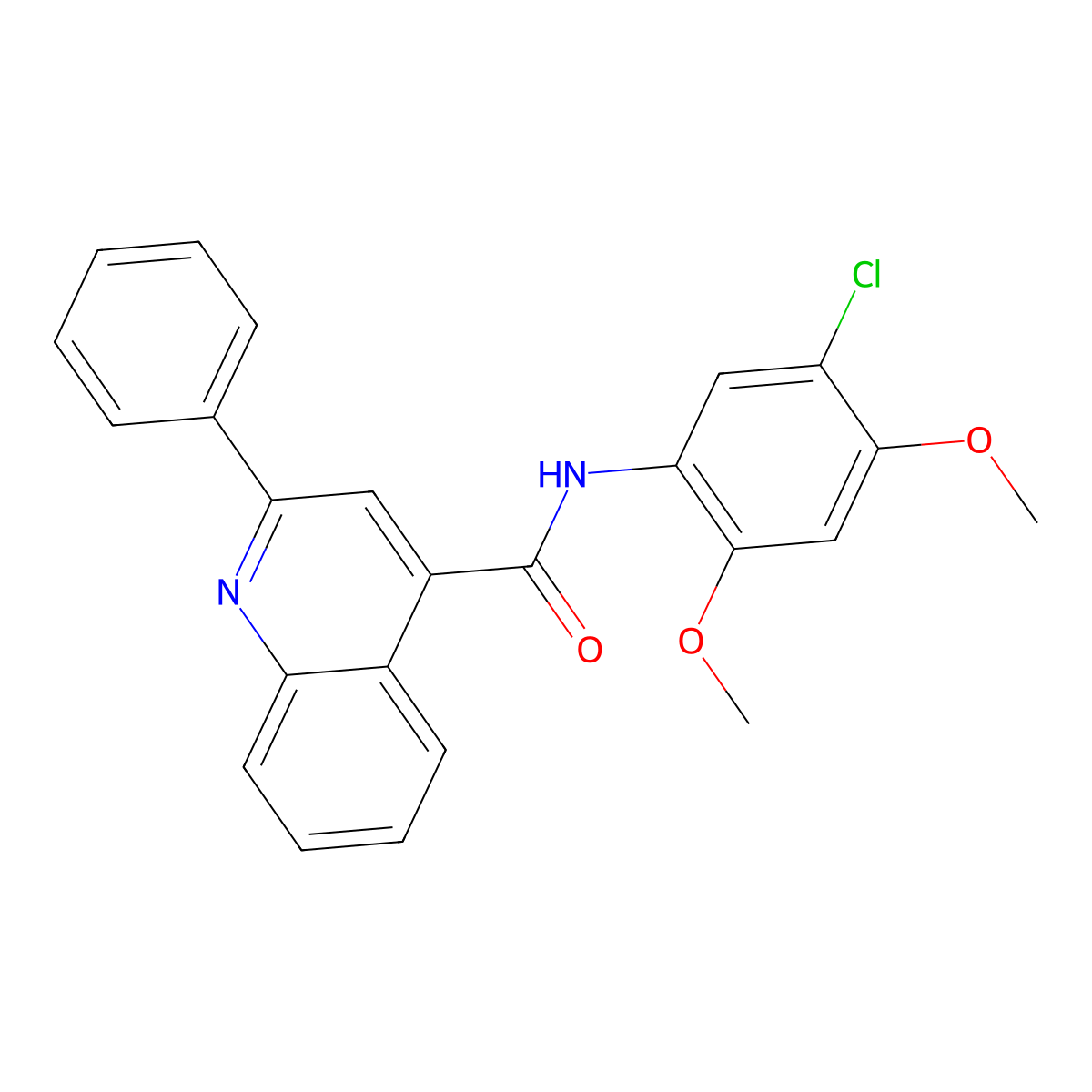 N-(5-chloro-2,4-dimethoxyphenyl)-2-phenylquinoline-4-carboxamide molecular structure, CAS 690667-38-0
