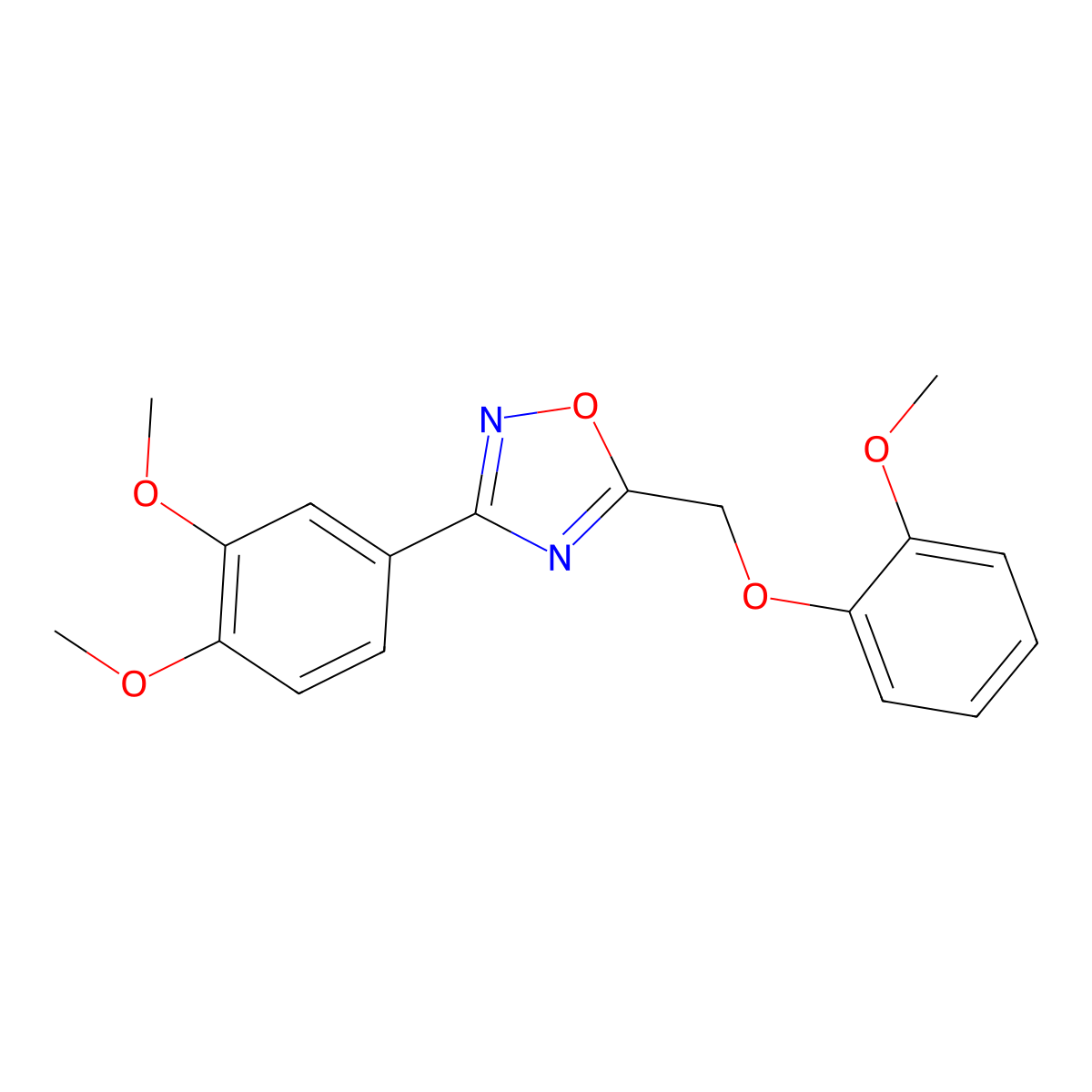 3-(3,4-Dimethoxyphenyl)-5-[(2-methoxyphenoxy)methyl]-1,2,4-oxadiazole molecular structure, CAS 690667-69-7