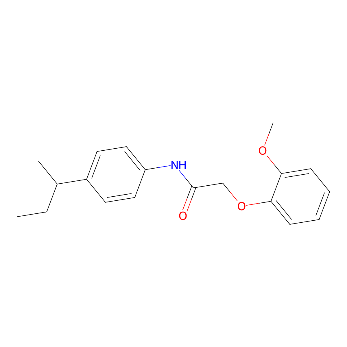 N-(4-butan-2-ylphenyl)-2-(2-methoxyphenoxy)acetamide molecular structure, CAS 690667-70-0