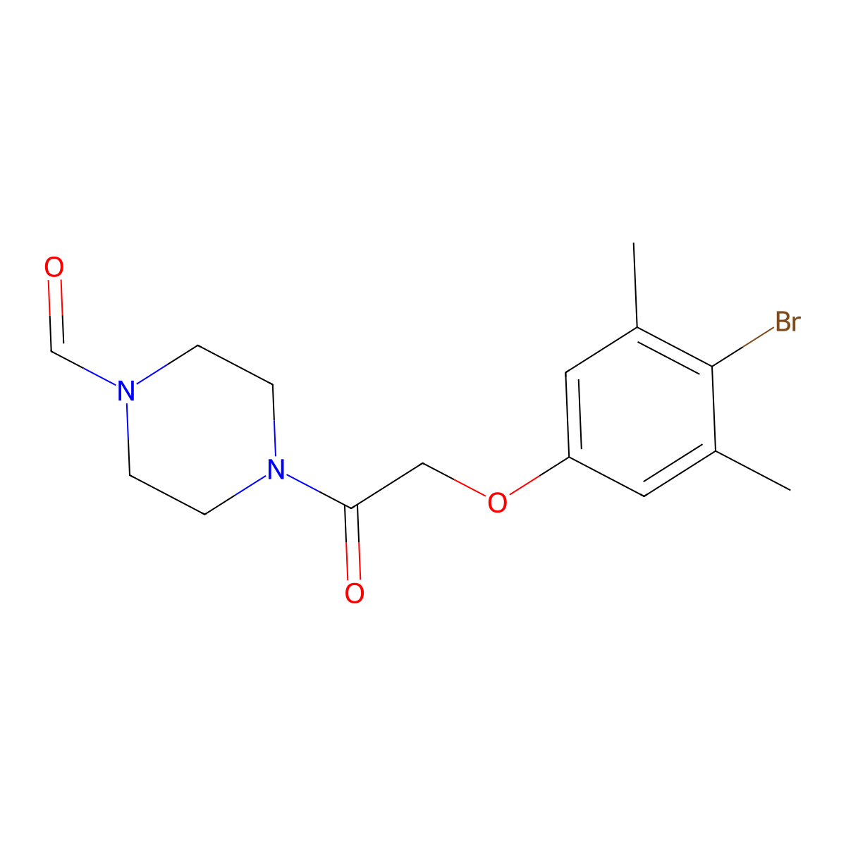 4-[2-(4-Bromo-3,5-dimethylphenoxy)acetyl]piperazine-1-carbaldehyde molecular structure, CAS 690667-96-0