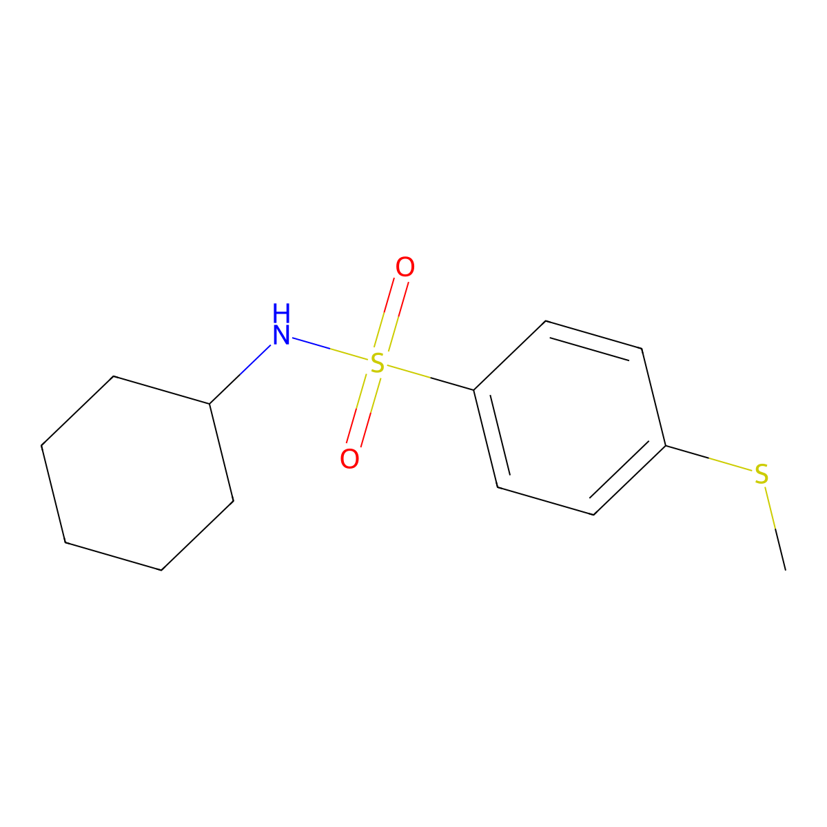 N-cyclohexyl-4-(methylsulfanyl)benzenesulfonamide molecular structure, CAS 690667-98-2