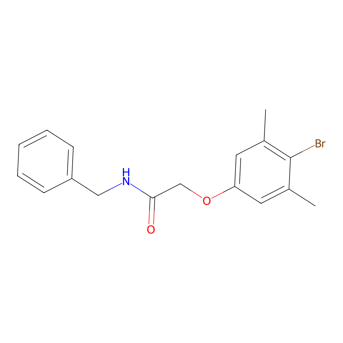 N-benzyl-2-(4-bromo-3,5-dimethylphenoxy)acetamide molecular structure, CAS 690668-71-4