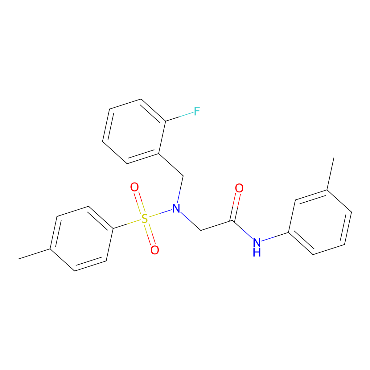 2-[(2-fluorophenyl)methyl-(4-methylphenyl)sulfonylamino]-N-(3-methylphenyl)acetamide molecular structure, CAS 690670-03-2