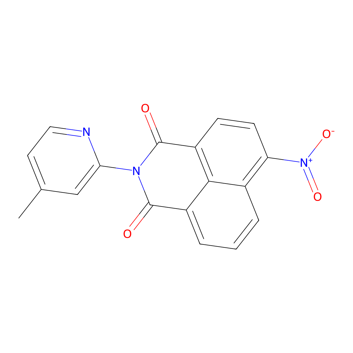 2-(4-Methylpyridin-2-yl)-6-nitrobenzo[de]isoquinoline-1,3-dione molecular structure, CAS 690670-06-5