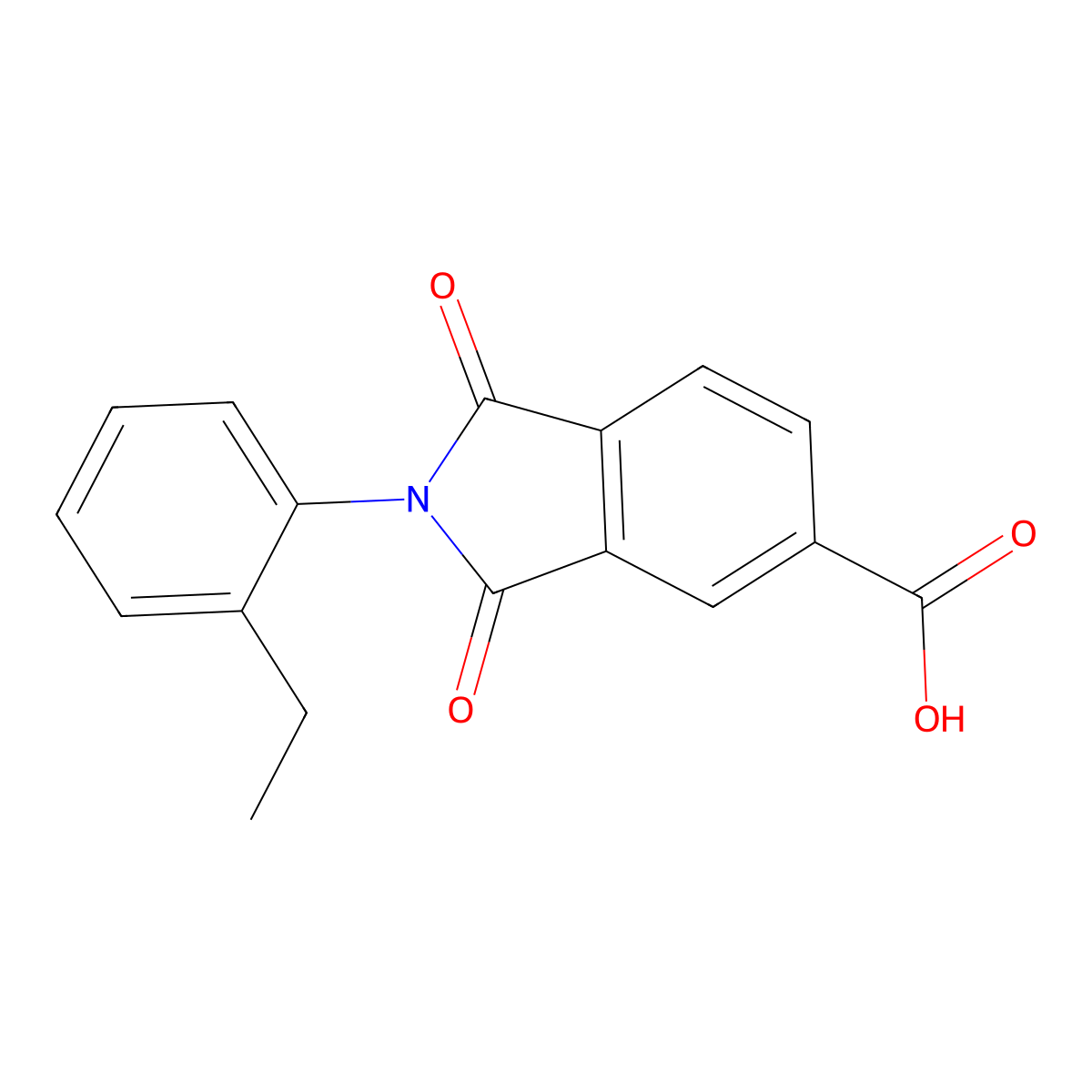 2-(2-Ethylphenyl)-1,3-dioxoisoindoline-5-carboxylic acid molecular structure, CAS 690671-26-2