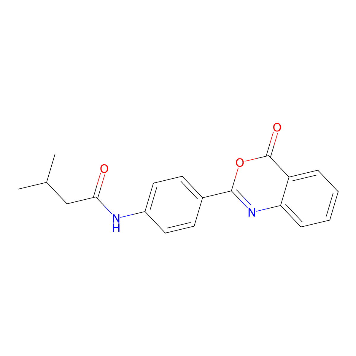 3-methyl-N-[4-(4-oxo-3,1-benzoxazin-2-yl)phenyl]butanamide molecular structure, CAS 690671-90-0
