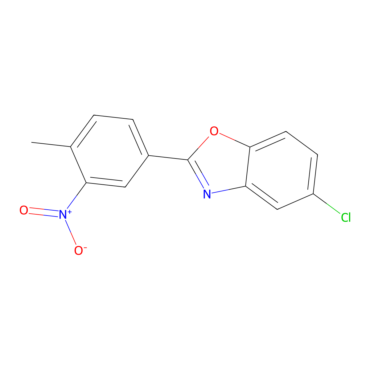 5-Chloro-2-(4-methyl-3-nitrophenyl)-1,3-benzoxazole molecular structure, CAS 690672-38-9