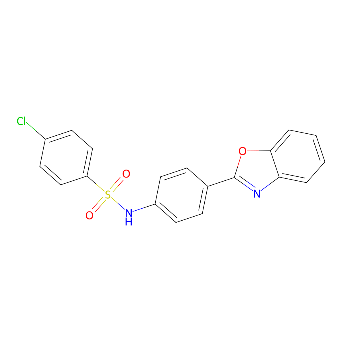 N-[4-(1,3-benzoxazol-2-yl)phenyl]-4-chlorobenzenesulfonamide molecular structure, CAS 690672-46-9