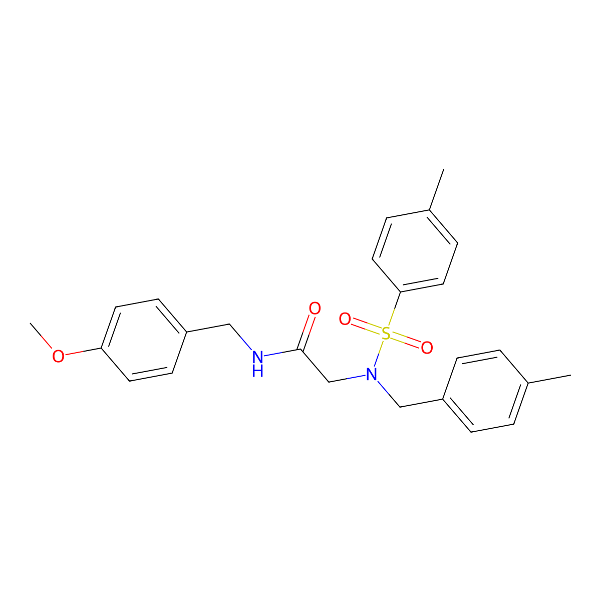 N-[(4-methoxyphenyl)methyl]-2-[(4-methylphenyl)methyl-(4-methylphenyl)sulfonylamino]acetamide molecular structure, CAS 690674-02-3