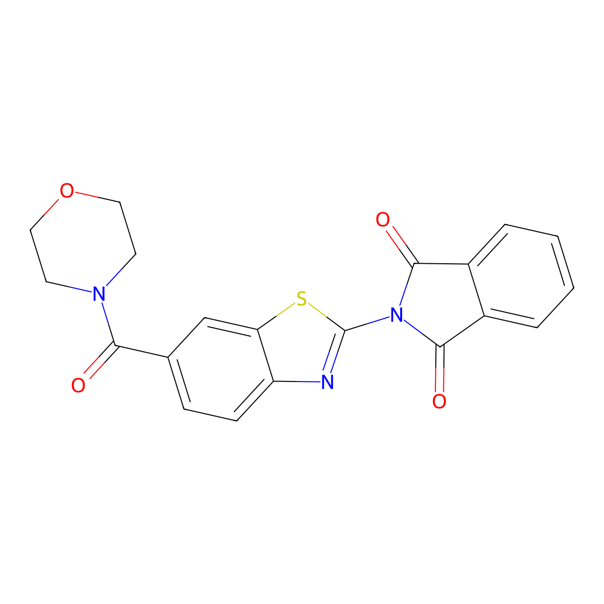 2-(6-(Morpholine-4-carbonyl)benzo[d]thiazol-2-yl)isoindoline-1,3-dione molecular structure, CAS 690675-23-1