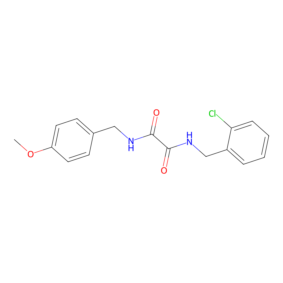 N'-[(2-chlorophenyl)methyl]-N-[(4-methoxyphenyl)methyl]oxamide molecular structure, CAS 690675-27-5