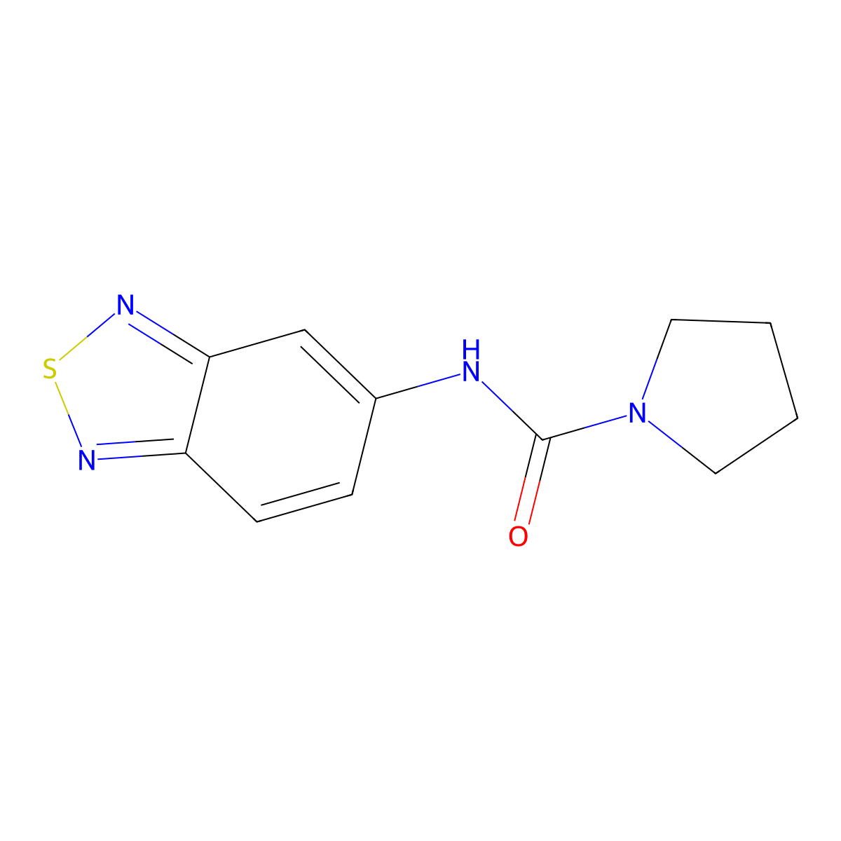 N-(Benzo[c][1,2,5]thiadiazol-5-yl)pyrrolidine-1-carboxamide molecular structure, CAS 690675-28-6