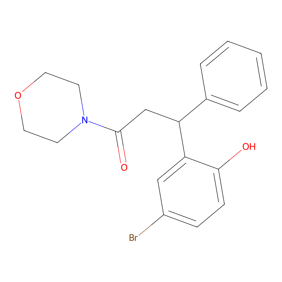 3-(5-Bromo-2-hydroxyphenyl)-1-morpholin-4-yl-3-phenylpropan-1-one molecular structure, CAS 690675-30-0