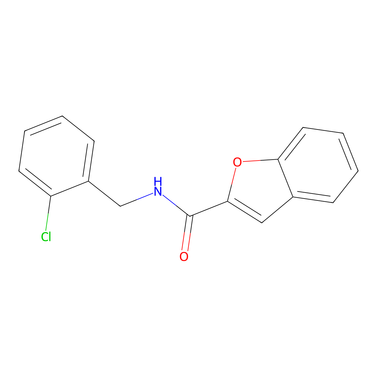 N-(2-chlorobenzyl)-1-benzofuran-2-carboxamide molecular structure, CAS 690675-83-3