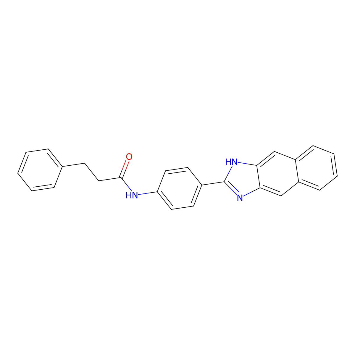 N-[4-(1H-benzo[f]benzimidazol-2-yl)phenyl]-3-phenylpropanamide molecular structure, CAS 690676-60-9