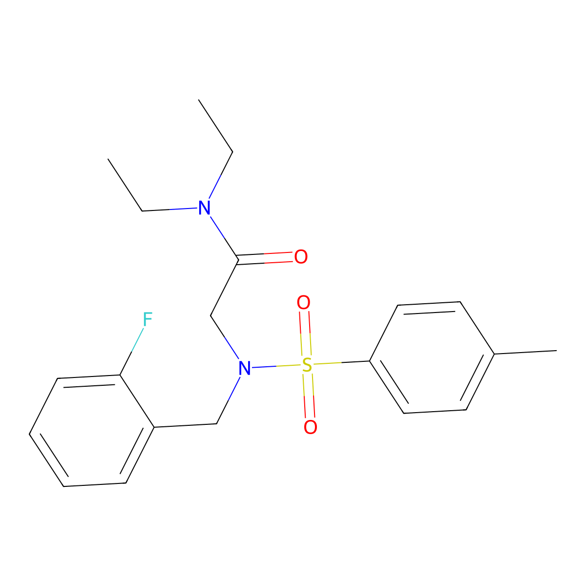 N,N-diethyl-2-[(2-fluorophenyl)methyl-(4-methylphenyl)sulfonylamino]acetamide molecular structure, CAS 690677-07-7