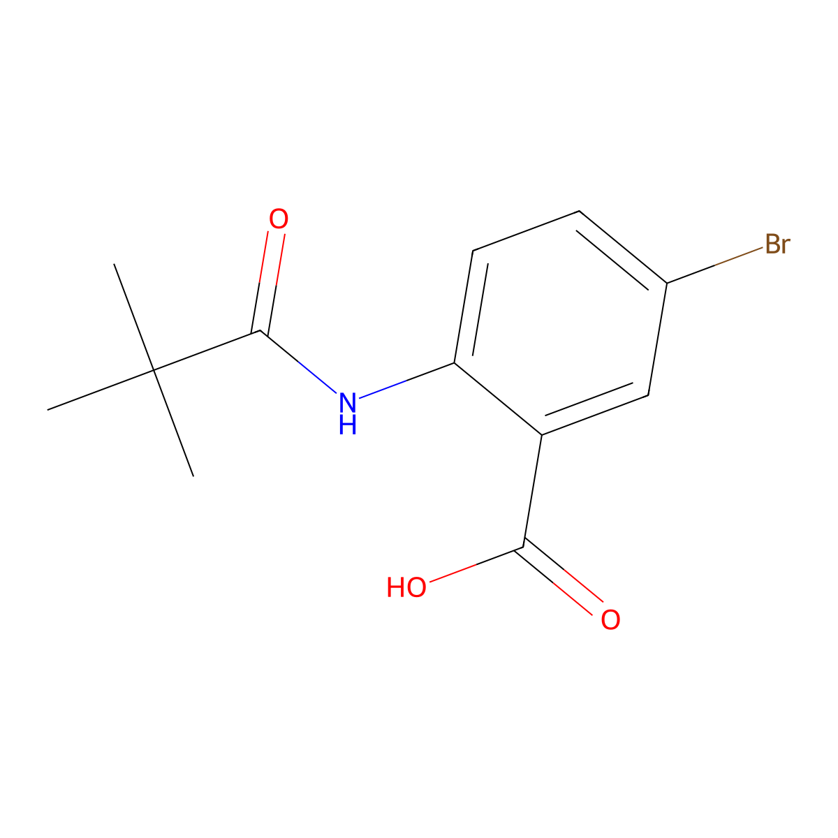 5-Bromo-2-[(2,2-dimethylpropanoyl)amino]benzoic acid molecular structure, CAS 690677-09-9